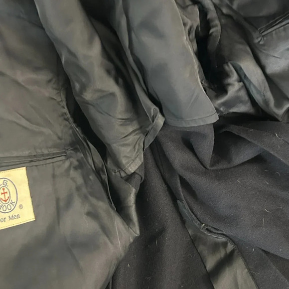 J. G. Hook Men's Vintage Navy Blue Wool Blazer Gold Buttons 44 R - Picture 4 of 9